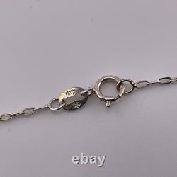 Antique Art Deco 20's Camphor Glass Sterling Silver Filigree Pendant Necklace