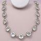 Antique Art Deco Bezel Set Open Back Crystal Glass Sterling Silver 27 Necklace