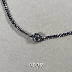 Antique Art Deco Camphor Glass Pendant Necklace Sterling Silver Purple Pink 17