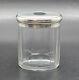 Antique Art Deco Crystal Cut Glass Cosmetic Jar With Sterling Silver Cap Uk/1927