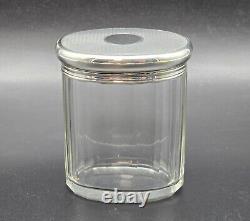 Antique Art Deco Crystal Cut Glass Cosmetic Jar with Sterling Silver Cap UK/1927