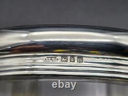 Antique Art Deco Crystal Cut Glass Cosmetic Jar with Sterling Silver Cap UK/1927