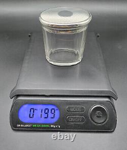 Antique Art Deco Crystal Cut Glass Cosmetic Jar with Sterling Silver Cap UK/1927