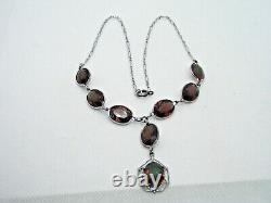 Antique-Art Deco DRAGON'S BREATH Glass Sterling Silver Necklace Neiger