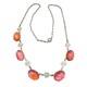 Antique Art Deco Dragons Breath Glass Sterling Silver Necklace 18 Inch Rare