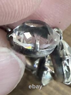 Antique Art Deco Hand-Faceted Natural Rock Crystal Sterling Rivière Necklace 15