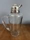 Antique Art Deco Hawkes Sterling Silver & Glass Cocktail Shaker Pitcher Martini