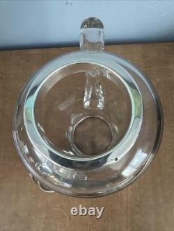 Antique Art Deco Hawkes Sterling Silver & Glass Cocktail Shaker Pitcher Martini