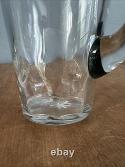 Antique Art Deco Hawkes Sterling Silver & Glass Cocktail Shaker Pitcher Martini