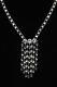 Antique Art Deco Sterling Silver Bezel Set Crystal Glass Lariat Necklace