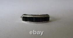 Antique Art-Deco Sterling Silver & French Jet (Black Glass) Ring