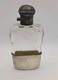 Antique Art Deco Sterling Silver & Gold Hip Flask Withcut Glass & Locking Lid Sign