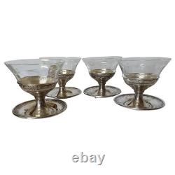 Antique Art Deco Sterling Silver Sherbert Glasses