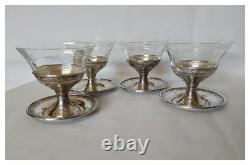 Antique Art Deco Sterling Silver Sherbert Glasses
