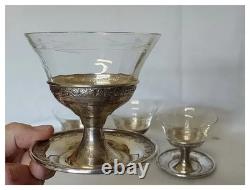 Antique Art Deco Sterling Silver Sherbert Glasses