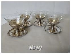 Antique Art Deco Sterling Silver Sherbert Glasses