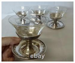 Antique Art Deco Sterling Silver Sherbert Glasses