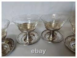 Antique Art Deco Sterling Silver Sherbert Glasses