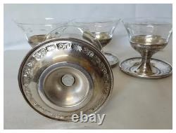 Antique Art Deco Sterling Silver Sherbert Glasses