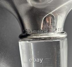 Antique Art Nouveau Crystal Glass Cologne Bottle Sterling Silver Cap Gorham/1900