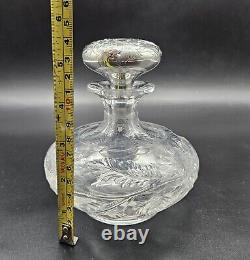 Antique Art Nouveau Crystal Glass Cologne Bottle Sterling Silver Cap Gorham/1900