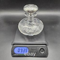 Antique Art Nouveau Crystal Glass Cologne Bottle Sterling Silver Cap Gorham/1900