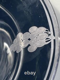 Antique Art Nouveau Deco Black Ruby Red Glass & Sterling Silver Overlay 10 Bowl