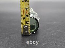 Antique Art Nouveau Salt Shaker Emerald Green Glass & Sterling Silver UK/1904