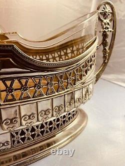 Antique Austrian Sliver And Glass Bowl
