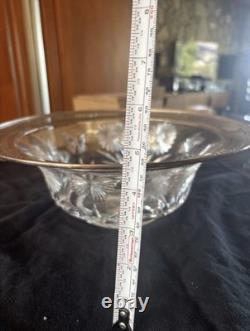 Antique Bowl Sterling Silver Rim Cut Glass Crystal Reticulated Pierced Floral