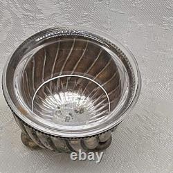 Antique British Sterling Silver Salt Cellar with Glass