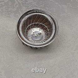 Antique British Sterling Silver Salt Cellar with Glass
