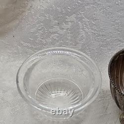 Antique British Sterling Silver Salt Cellar with Glass