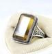 Antique Chinese Export Glass Sterling Silver 925 Ring Filigree Luxury 6-8.5