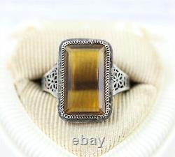 Antique Chinese Export Glass Sterling Silver 925 Ring Filigree Luxury 6-8.5