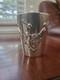 Antique Chinese Export Sterling Silver Floral Shot Glass Cup Toothpick Holder