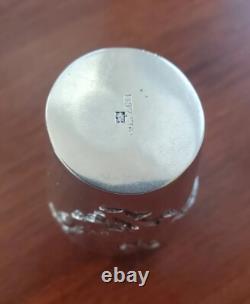 Antique Chinese Export Sterling Silver Floral Shot Glass Cup Toothpick Holder