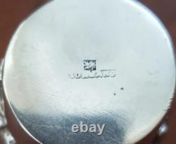 Antique Chinese Export Sterling Silver Floral Shot Glass Cup Toothpick Holder