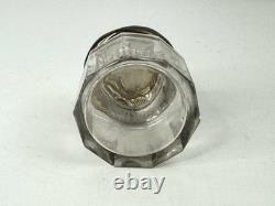 Antique Cut Glass Talcum Powder Pot Sterling Silver Lid 1904 Birmingham England