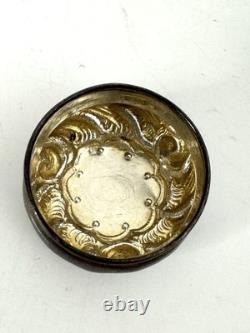 Antique Cut Glass Talcum Powder Pot Sterling Silver Lid 1904 Birmingham England