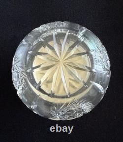Antique Cut Glass Vanity Jar Sterling Silver Lid 925 c1890-1915, Traditional