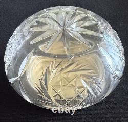 Antique Cut Glass Vanity Jar Sterling Silver Lid 925 c1890-1915, Traditional
