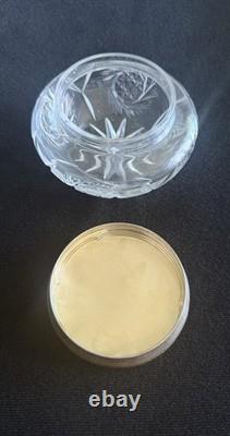 Antique Cut Glass Vanity Jar Sterling Silver Lid 925 c1890-1915, Traditional