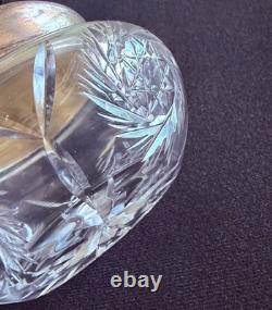 Antique Cut Glass Vanity Jar Sterling Silver Lid 925 c1890-1915, Traditional