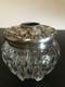 Antique Cut Glass And Sterling Silver Hair Tidy By Woodside Sterling Co
