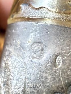 Antique DAUM NANCY Art Glass / Sterling Silver Perfume Bottle Flask