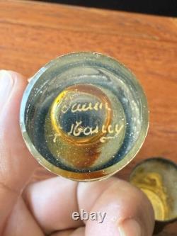 Antique DAUM NANCY Art Glass / Sterling Silver Perfume Bottle Flask