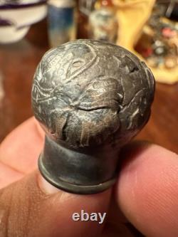 Antique DAUM NANCY Art Glass / Sterling Silver Perfume Bottle Flask