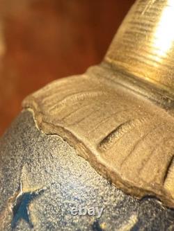 Antique DAUM NANCY Art Glass / Sterling Silver Perfume Bottle Flask