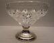 Antique Delft Diamond Hawkes Cut Glass & Sterling Silver Compote